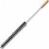 Long Handle Cylindrical Bristle Cleaning Brush for Narrow Spaces, Textiles and Household Use