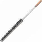 Long Handle Cylindrical Bristle Cleaning Brush for Narrow Spaces, Textiles and Household Use
