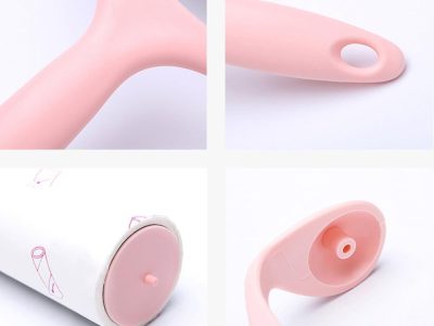 Apple-Shaped Reusable Pet Hair Remover Roller with Compact Storage Case
