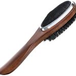 Double-Sided Wooden Lint Brush with Fabric and Bristle Cleaning Surfaces