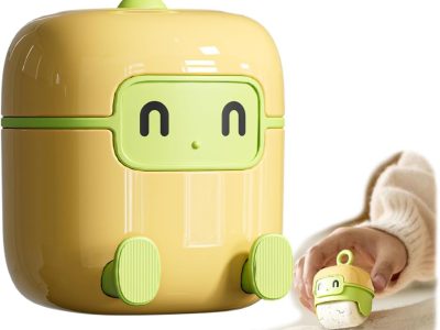 Cute Robot-Shaped Reusable Pet Hair Remover Roller for Clothing & Furniture