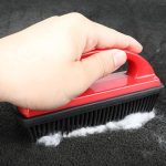 Flexible Silicone Pet Hair Removal Brush with Long Handle for Clothing, Sofas and Bedding
