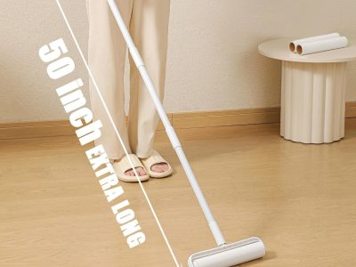 50-Inch Extra Long Handle Lint Roller for Floors, Furniture & Pet Hair