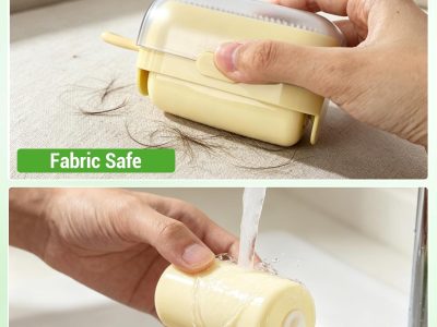 Washable Yellow Reusable Pet Hair Roller for Sofas, Bedding & Clothing