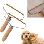 Metal Wire Pet Hair Remover Brush with Wooden Handle for Carpet, Sofa and Upholstery