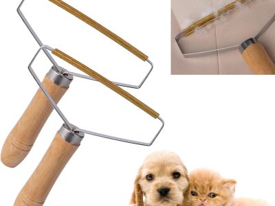 Metal Wire Pet Hair Remover Brush with Wooden Handle for Carpet, Sofa and Upholstery