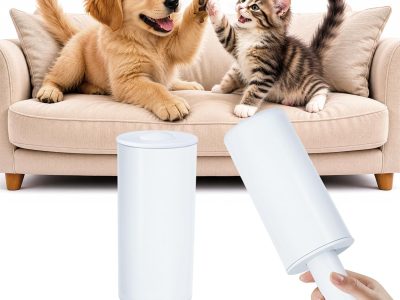 Large White Reusable Lint Roller for Pet Hair, Clothing & Furniture