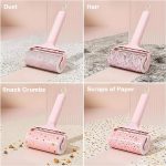 Wide Reusable Pink Lint Roller for Pet Hair, Dust & Household Fabrics