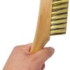 Natural Wood Handle Brass Bristle Fabric Cleaning Brush for Garments and Textiles