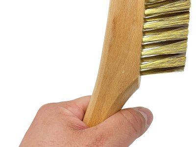 Natural Wood Handle Brass Bristle Fabric Cleaning Brush for Garments and Textiles