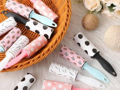 Colorful Patterned Lint Roller for Clothes, Furniture & Pet Hair